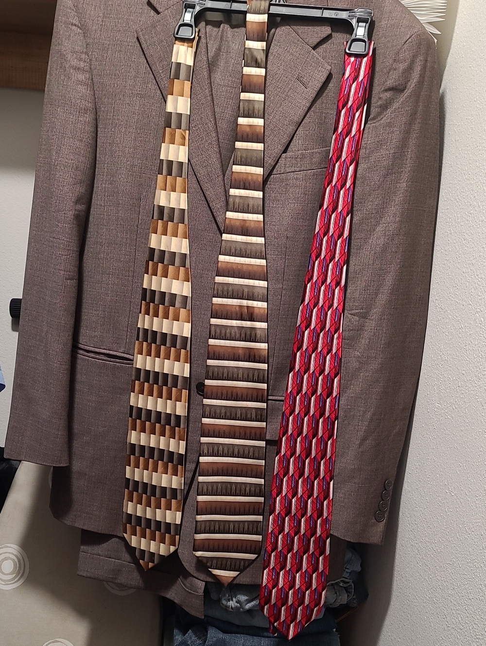 Men's Neck Ties Dimoggio Stafford Pure Silk Vintage Brown Res Blue White Print